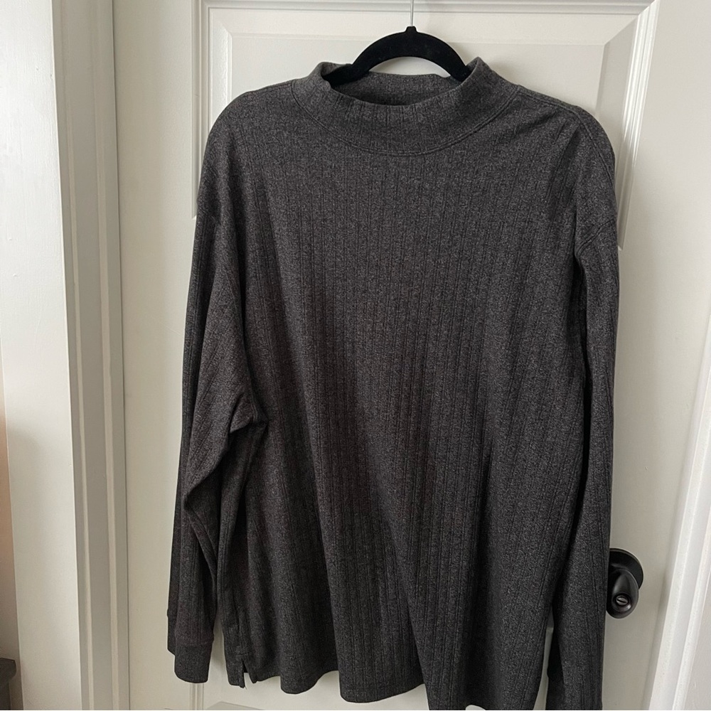covington mock neck ribbed top